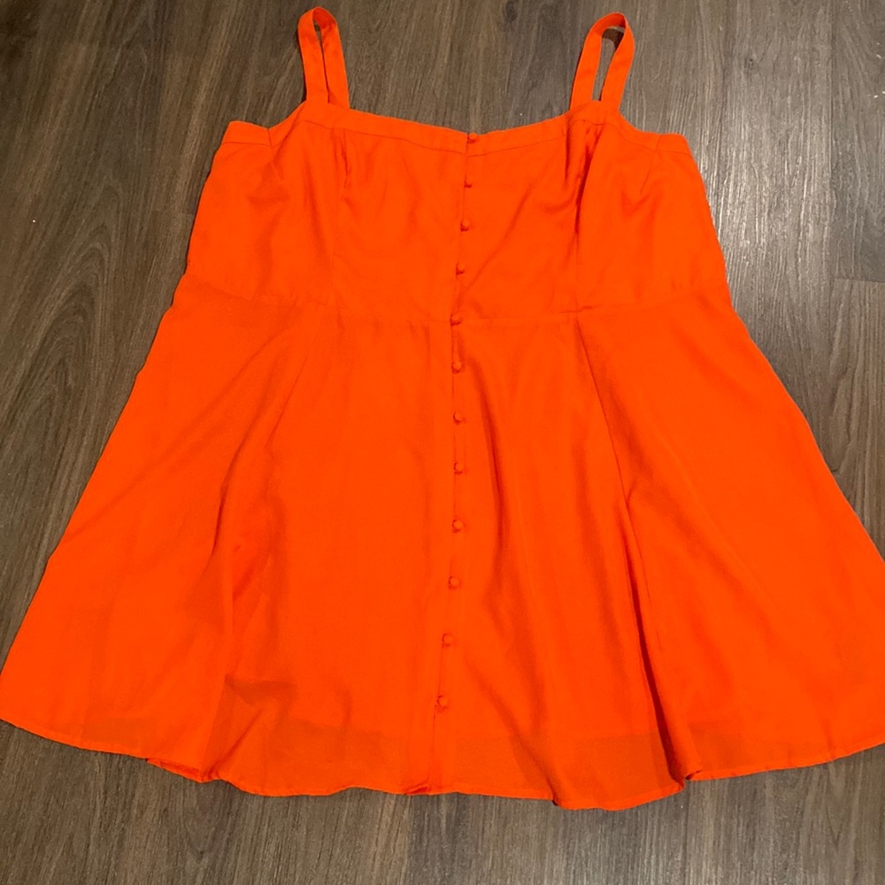 ASOS Curve Plus Size 26 Orange Coral Button Up Sleeveless Dress 4X 5X